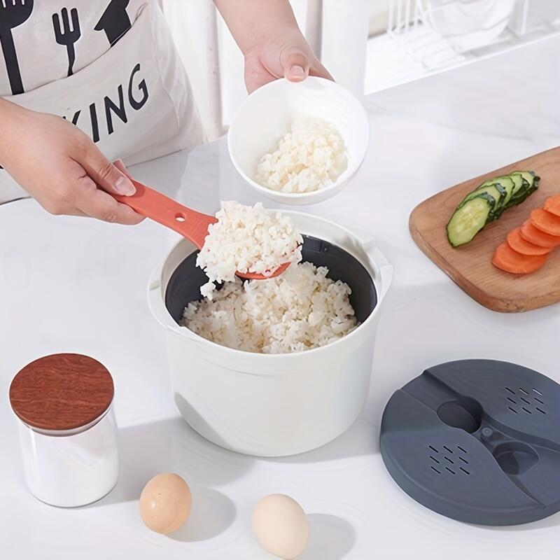Microwave Steamer for Rice Vegetables Portable High-Temperature Resistant Easy to Clean