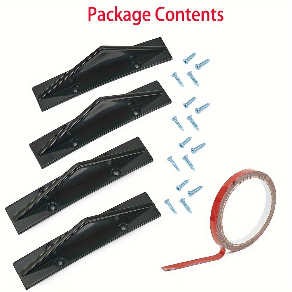 Универсальный спойлер заднего бампера для автомобиля, комплект из 4 штук, аэродинамический, прочный, декоративный