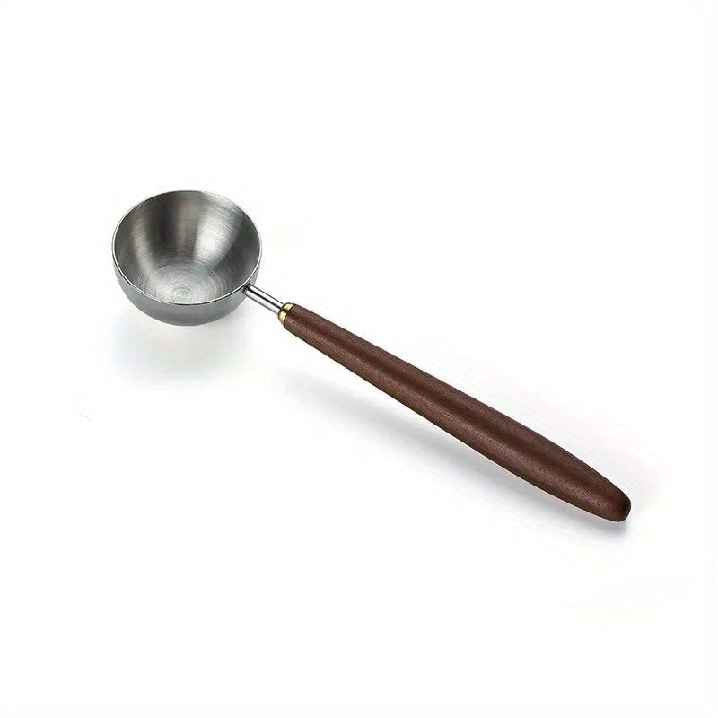 Stainless Steel Coffee Scoop with Walnut Wood Handle for Precise Measurement