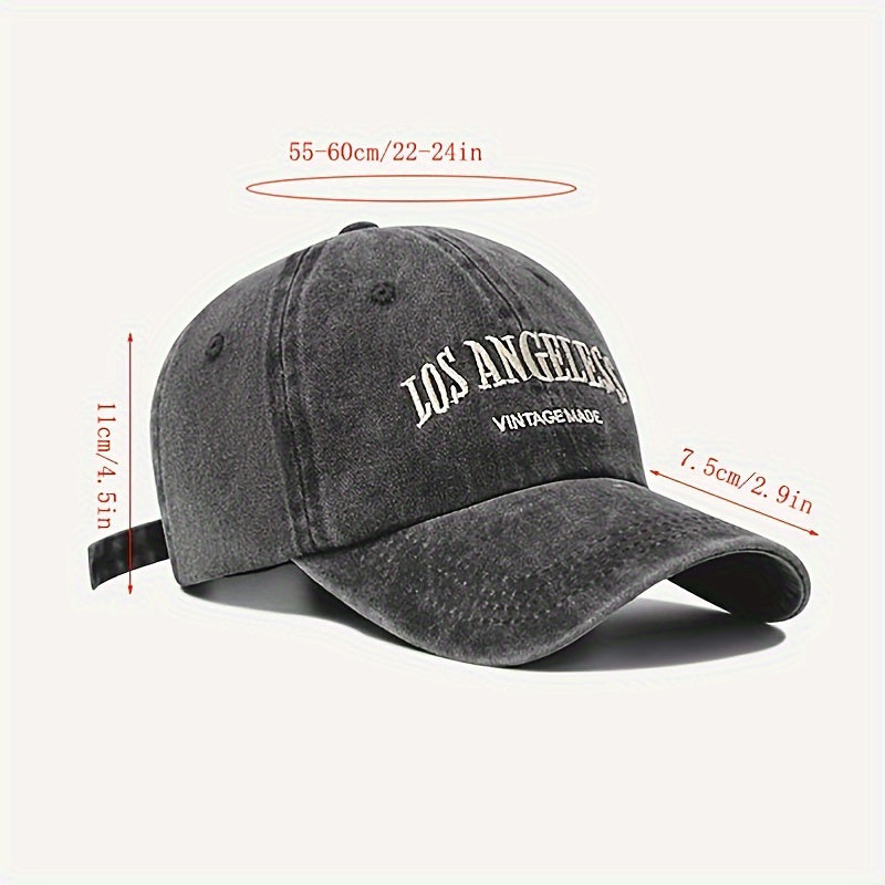 Erkaklar va ayollar uchun vintage Los Angeles beysbol shlyapasi - Qaytgan paxta shlyapa, tikuv bilan - Qo'l bilan yuvish yoki quruq tozalash tavsiya etiladi.