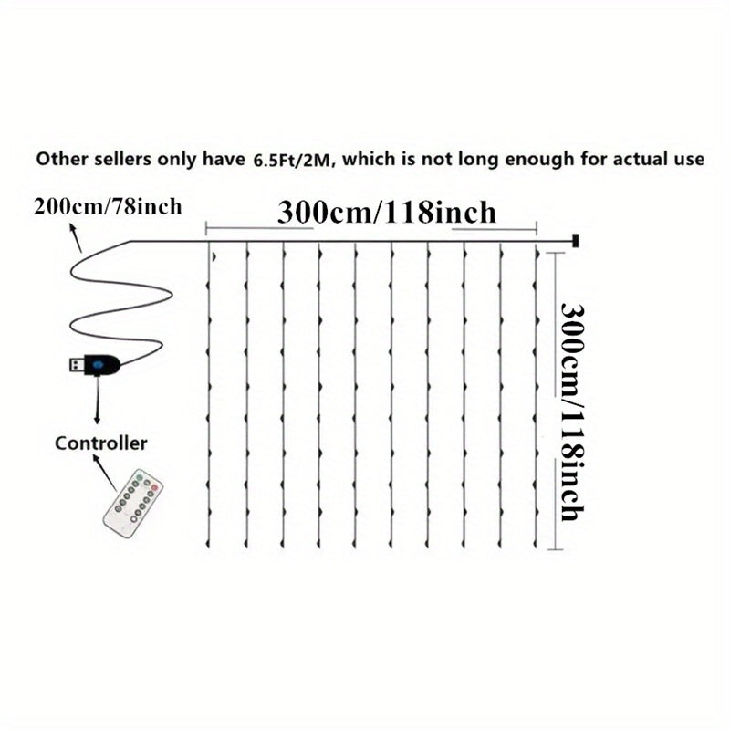 1 шт. USB светодиодная гирлянда с пультом для Китайского Нового года, свадьбы, дома, спальни, вечеринки, Рамадана, Дня святого Валентина, празднования Ид.