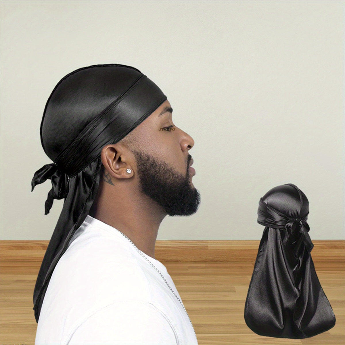 Unisex Satin Finish Pirate Bandana with Long Tail for Sports and Hair Tying