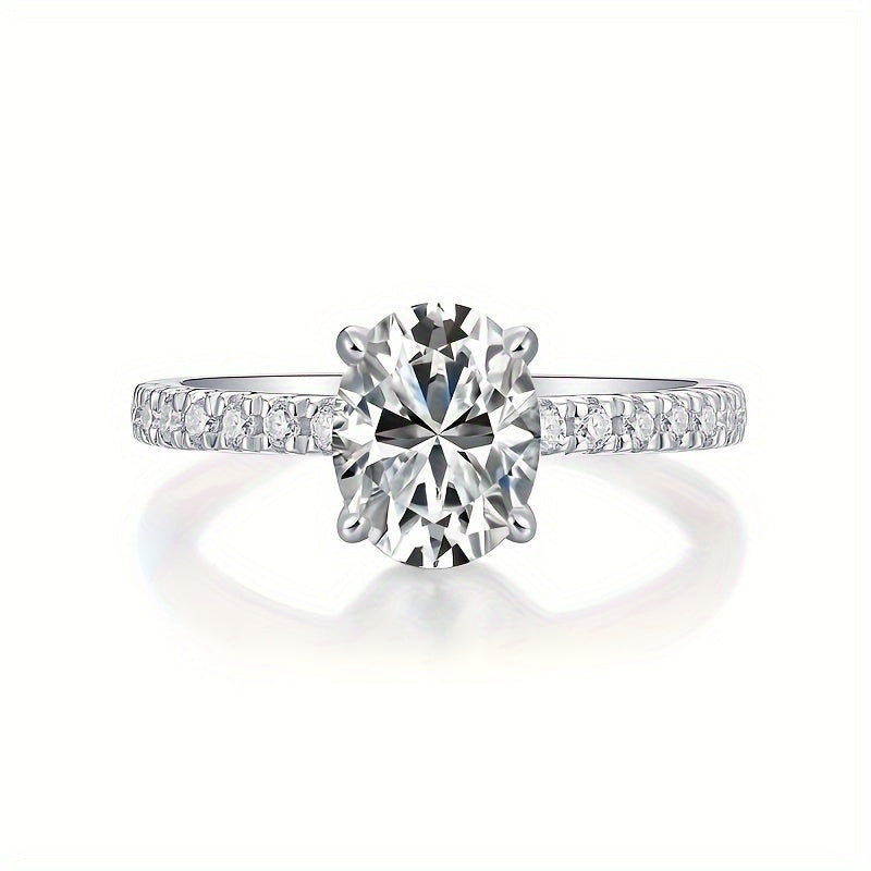 Изысканное кольцо из моиссанита 1-3CT в стерлинговом серебре - идеальный подарок на годовщину или День матери, прекрасно подходит для вечеринок, девичников или отпуска, вечный классический стиль