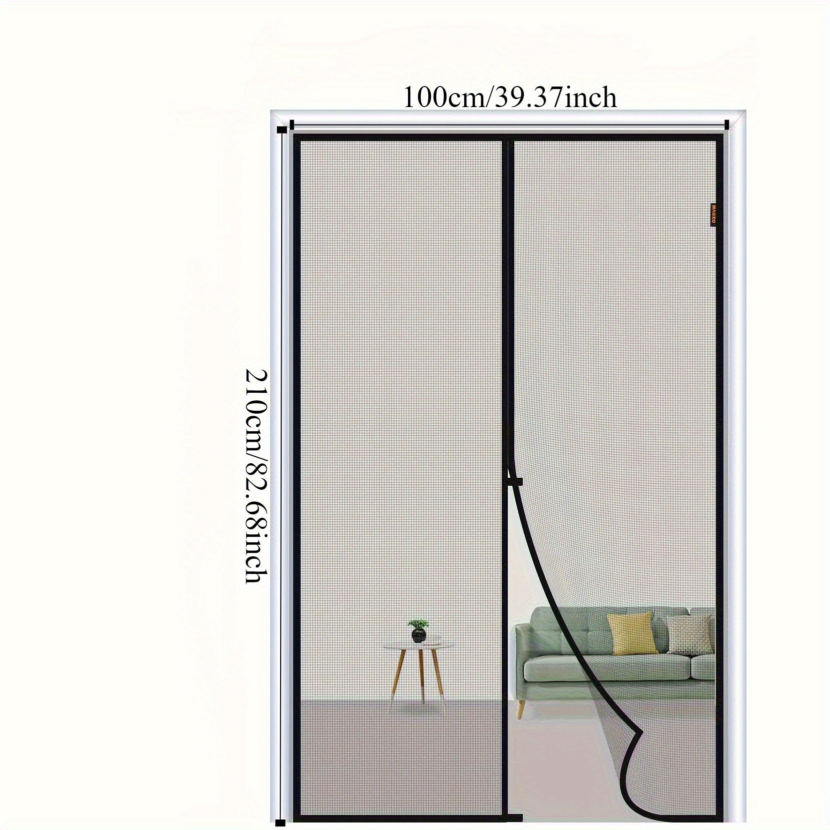 Magnetic Screen Door Set Self-Sealing Mesh for Pets and Kids Durable Polyester