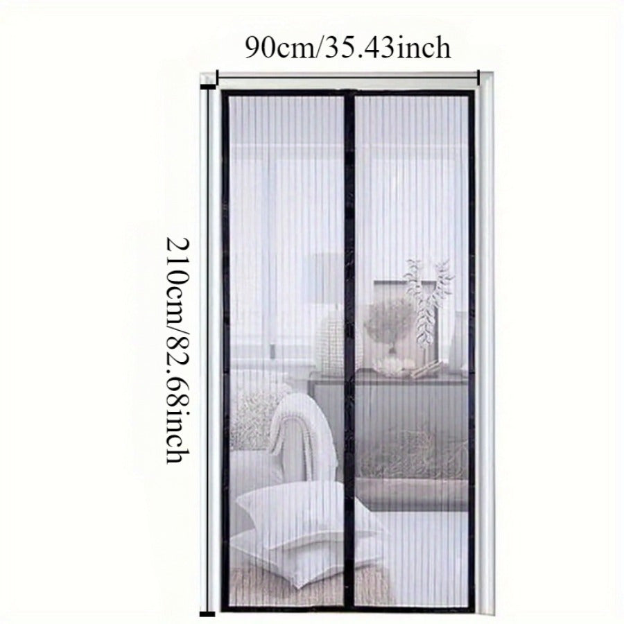 Magnetic Screen Door Set Self-Sealing Mesh for Pets and Kids Durable Polyester