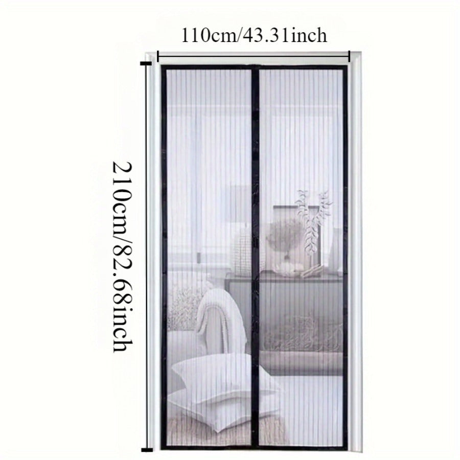 Magnetic Screen Door Set Self-Sealing Mesh for Pets and Kids Durable Polyester