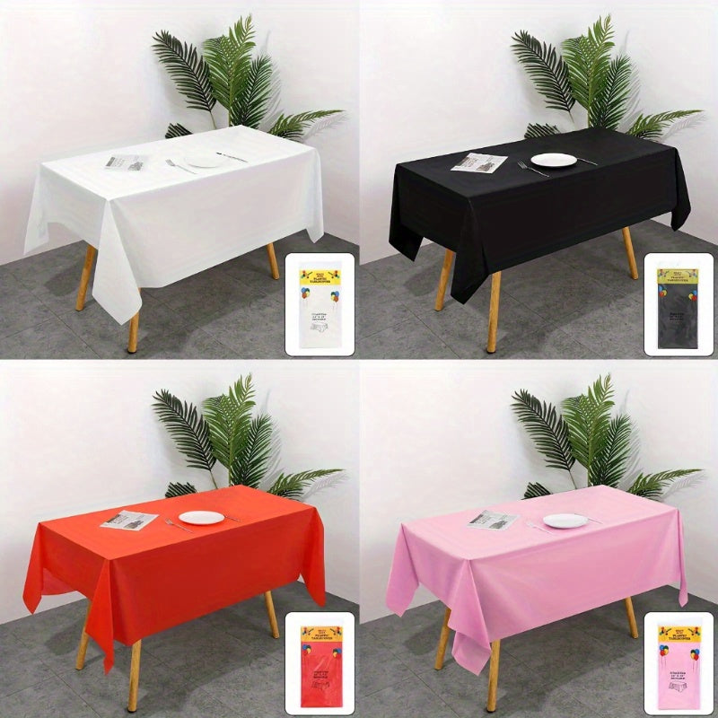 Disposable Plastic Tablecloth Waterproof Oilproof for Holiday Parties and Events