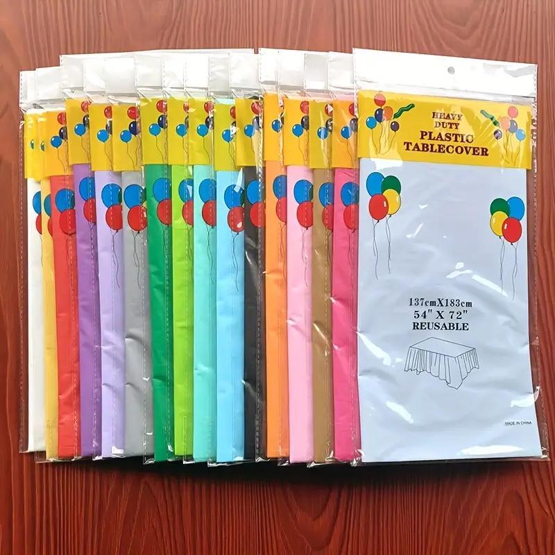 Disposable Plastic Tablecloth Waterproof Oilproof for Holiday Parties and Events