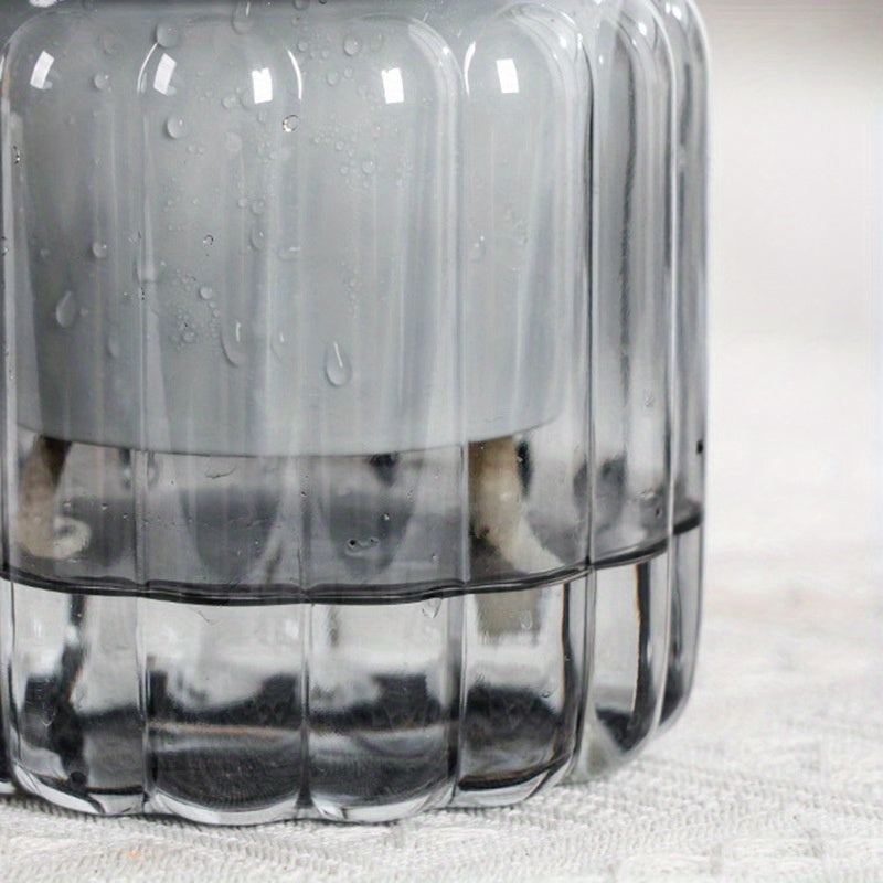 Juego de 4 macetas modernas de hidroponía con sistema de auto-riego y diseño a rayas para uso en interiores y exteriores