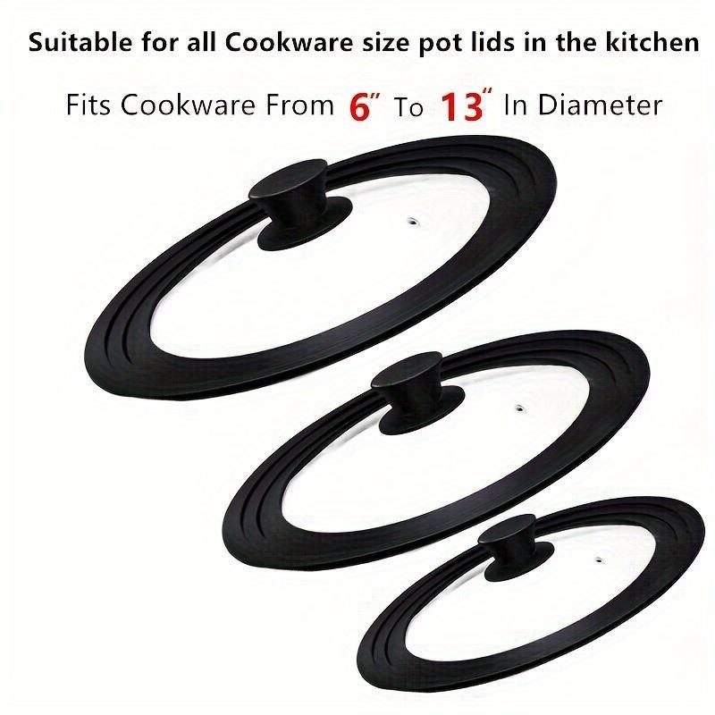Tempered Glass and Silicone Pot Lid for Various Sizes with Multi-Function Use