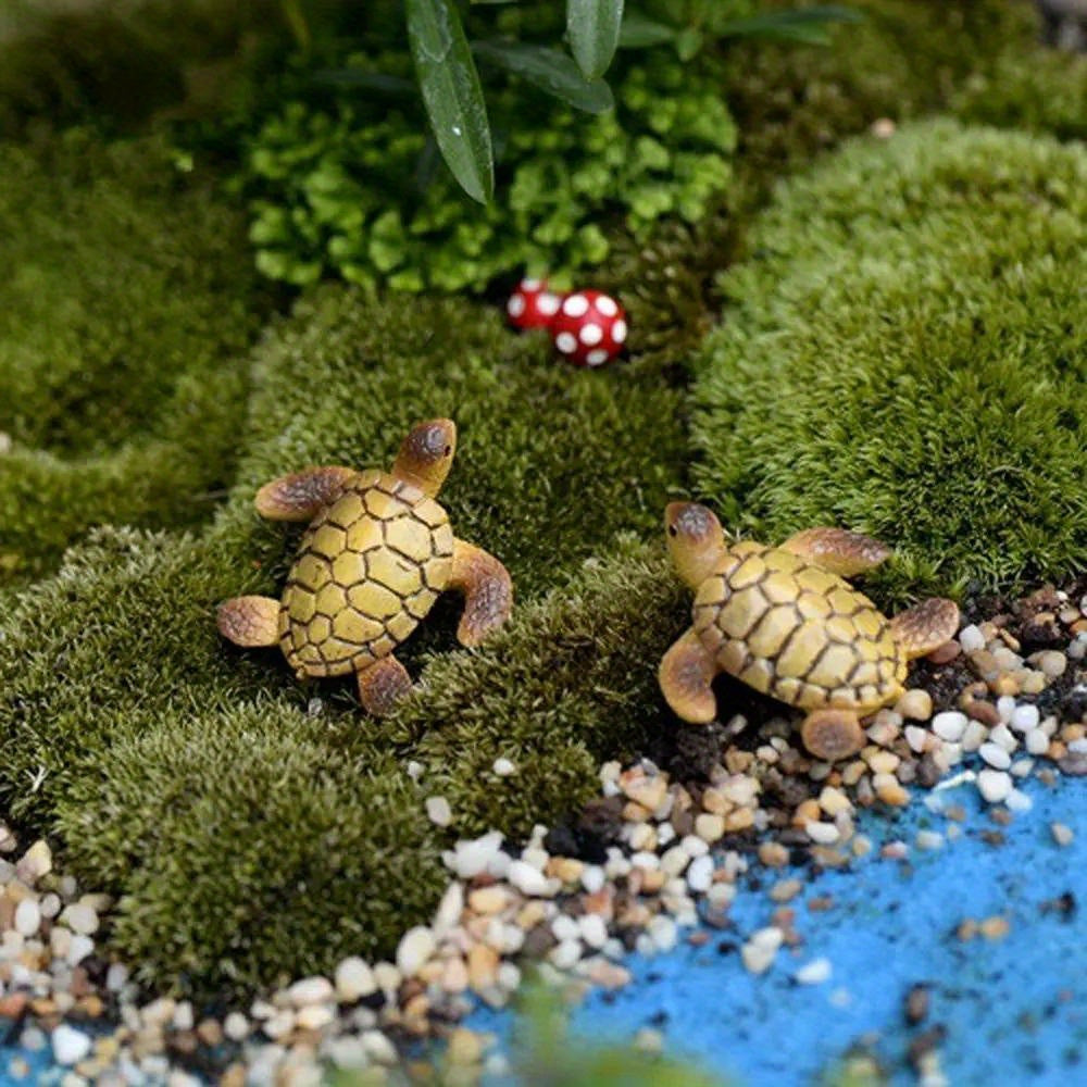 Mini Sea Turtle Garden Decor Figurines for Terrariums and Fish Tanks