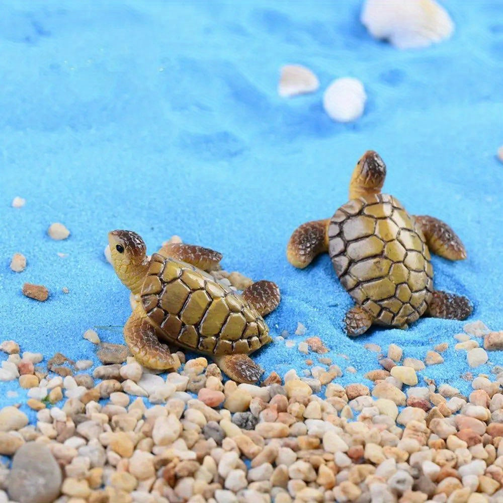 Mini Sea Turtle Garden Decor Figurines for Terrariums and Fish Tanks