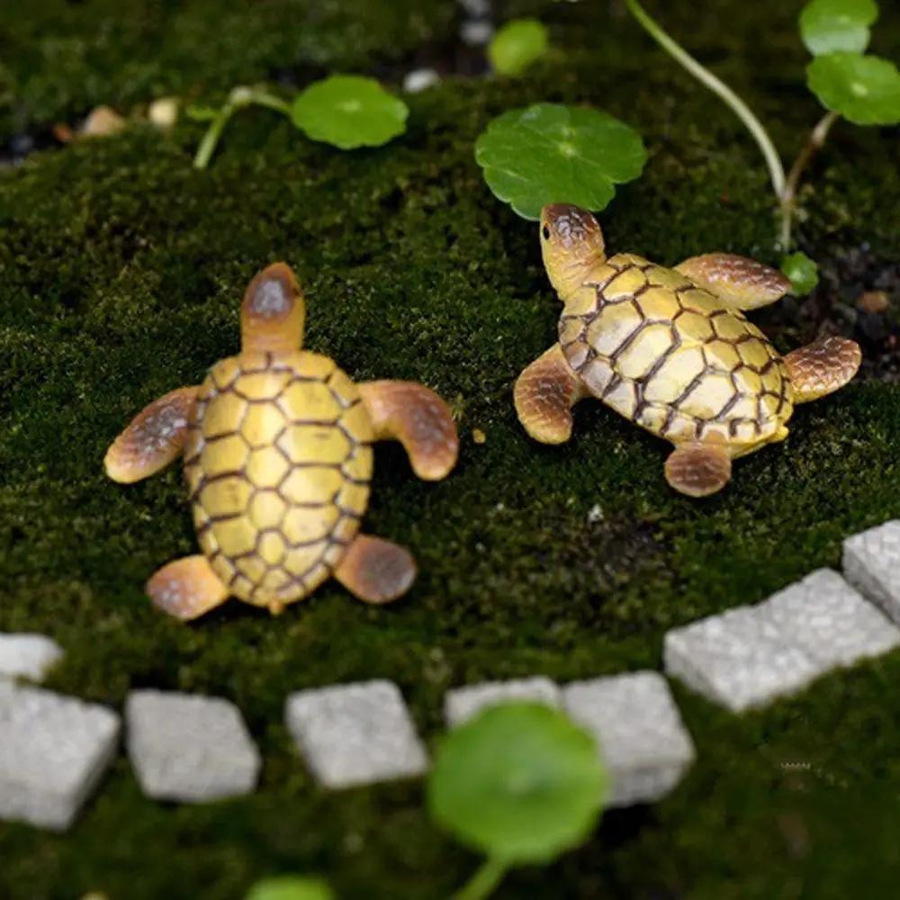 Mini Sea Turtle Garden Decor Figurines for Terrariums and Fish Tanks