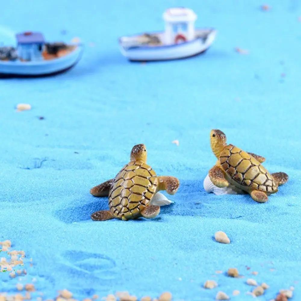 Mini Sea Turtle Garden Decor Figurines for Terrariums and Fish Tanks