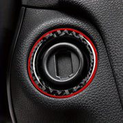 Mercedes Benz GLA C Class uchun Avtomobil Ichki Karbon Teri Kalit Bo'lagi Halqa Qoplamasi Yelimli Stiker