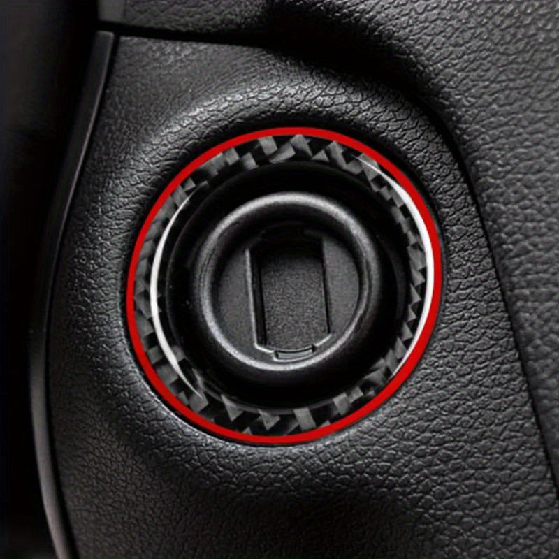 Mercedes Benz GLA C Class uchun Avtomobil Ichki Karbon Teri Kalit Bo'lagi Halqa Qoplamasi Yelimli Stiker