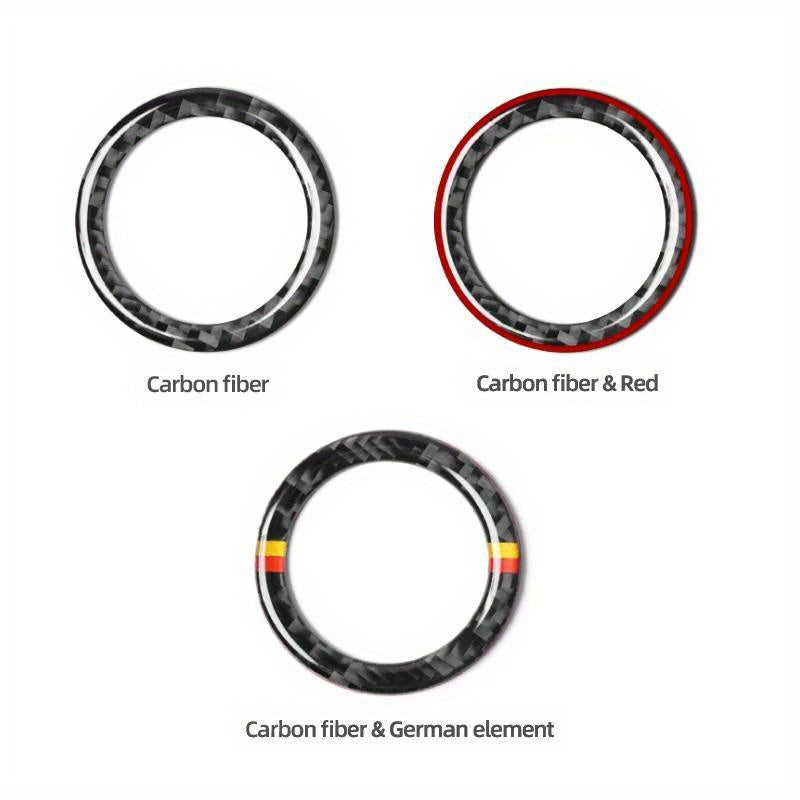 Mercedes Benz GLA C Class uchun Avtomobil Ichki Karbon Teri Kalit Bo'lagi Halqa Qoplamasi Yelimli Stiker