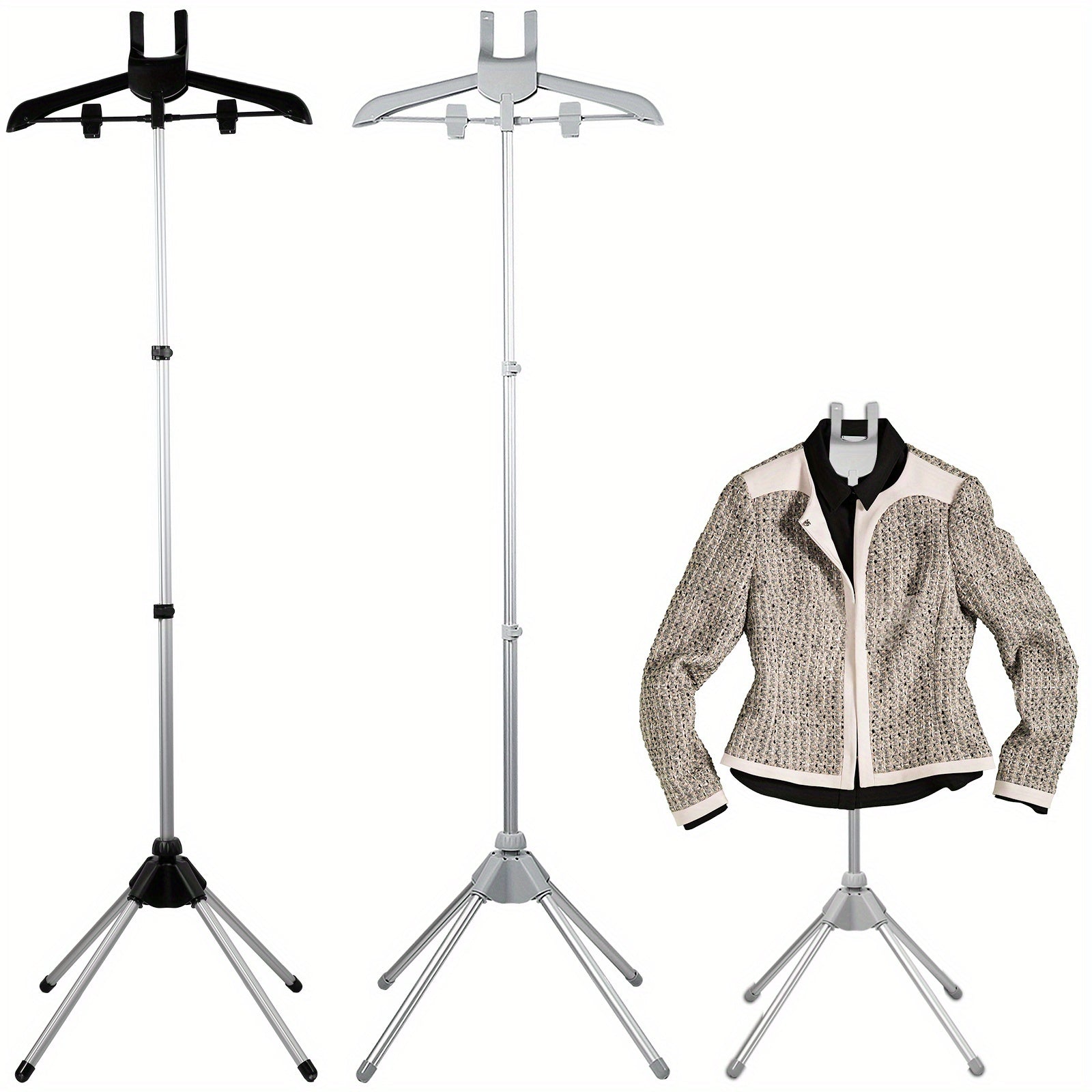 Portable Lightweight Garment Steamer Stand with Telescopic Rod and Foldable Ironing Rack