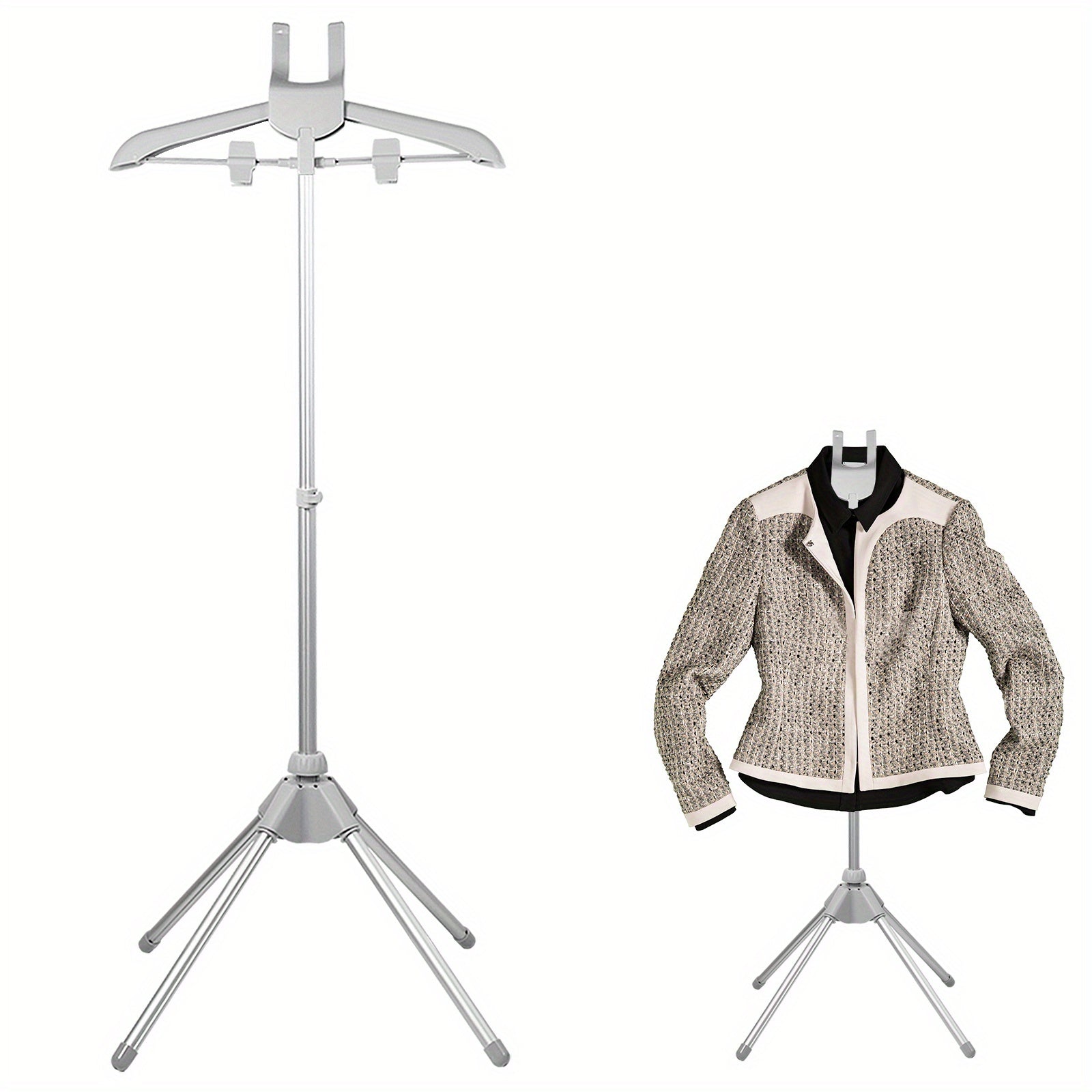 Portable Lightweight Garment Steamer Stand with Telescopic Rod and Foldable Ironing Rack