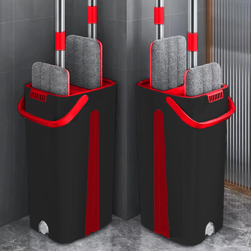 2-in-1 Wet and Dry Dust Mop and Bucket Set with Replaceable Heads for Home and Retail Use