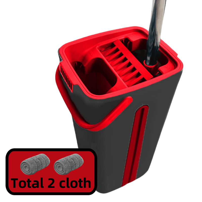 2-in-1 Wet and Dry Dust Mop and Bucket Set with Replaceable Heads for Home and Retail Use