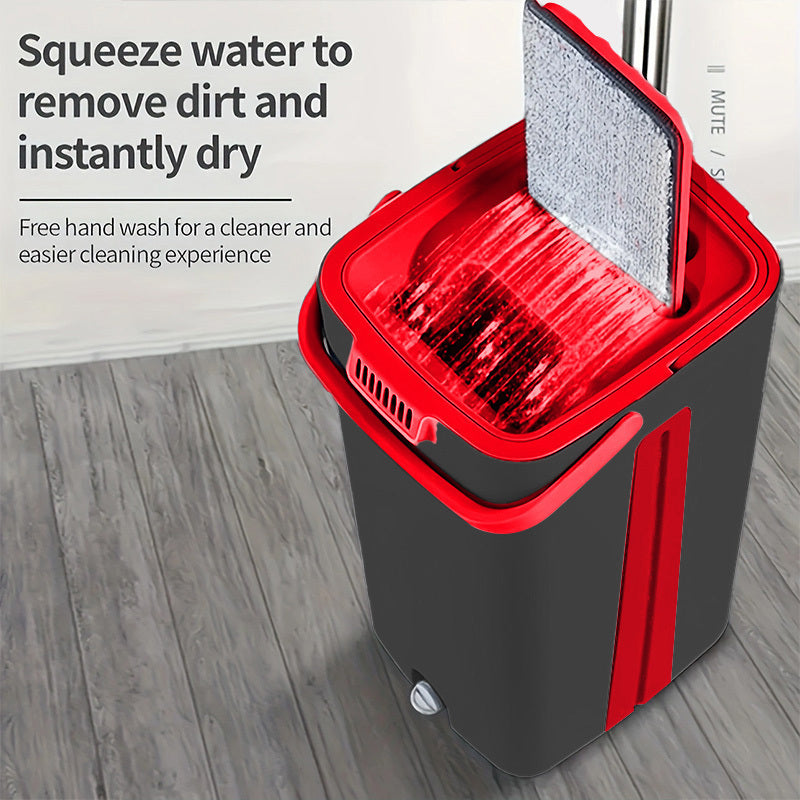 2-in-1 Wet and Dry Dust Mop and Bucket Set with Replaceable Heads for Home and Retail Use