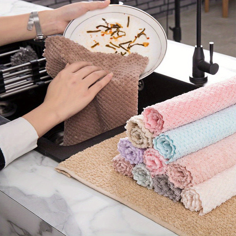 10 Pack Polyester Cleaning Towels for Kitchen and Bar Lint-Free Absorbent