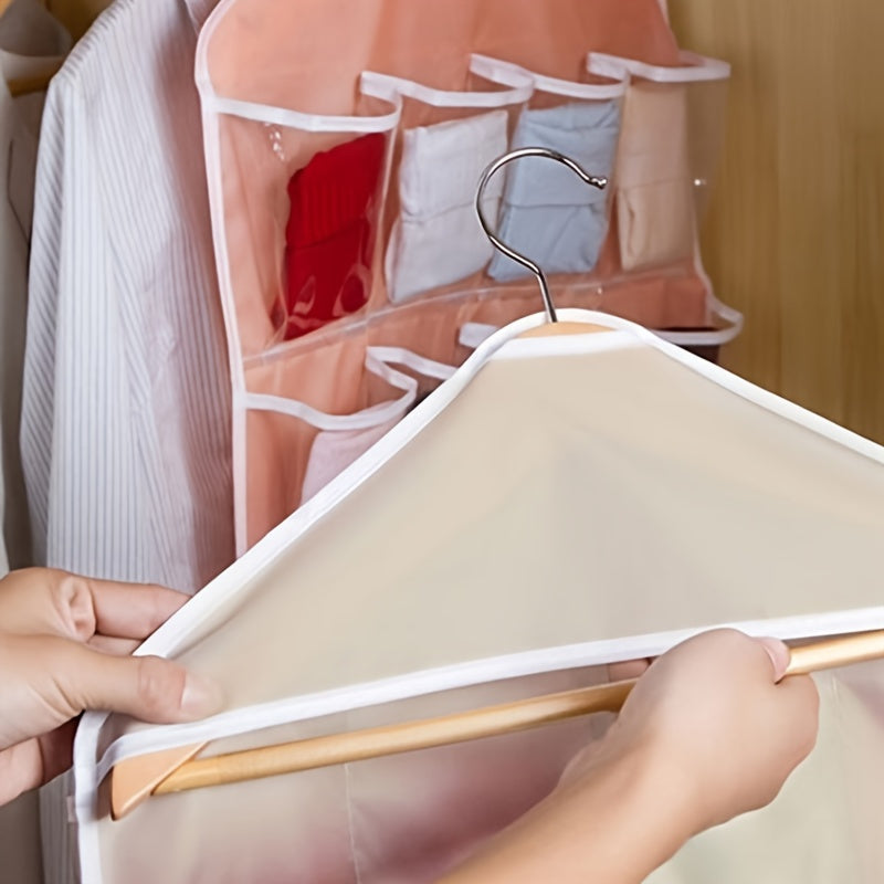 Hanging Underwear Organizer with 16 Pockets for Closet Storage Space Saving