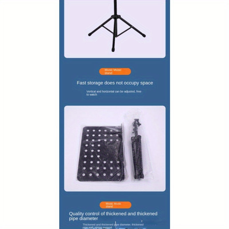 Gitar, guzheng va skripka uchun mos portativ egiluvchan musiqa stendi. Vertikal ravishda sozlanishi mumkin.