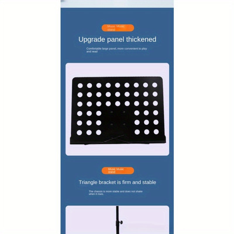 Gitar, guzheng va skripka uchun mos portativ egiluvchan musiqa stendi. Vertikal ravishda sozlanishi mumkin.