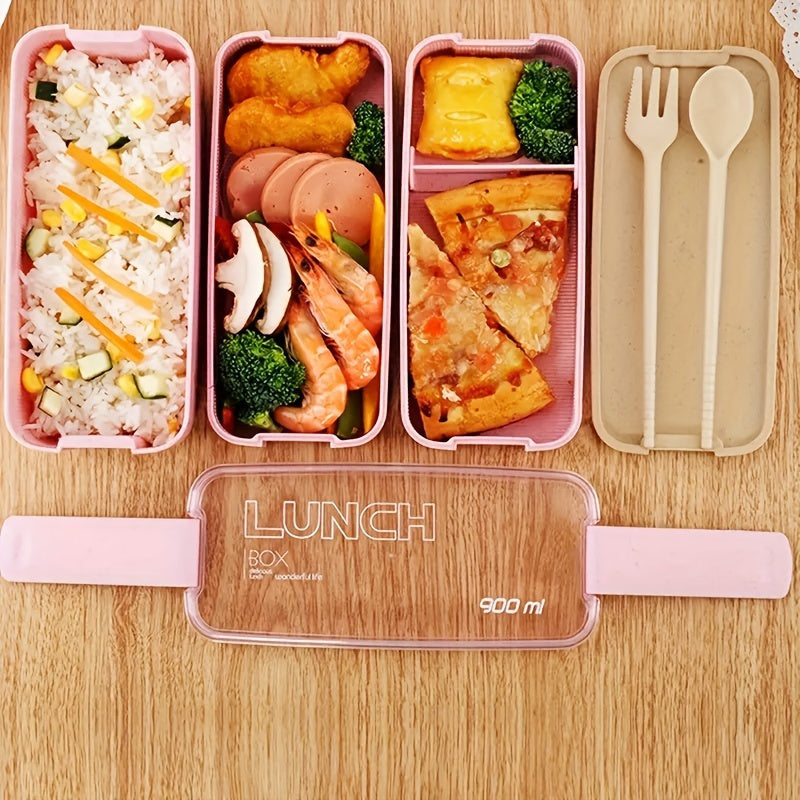 Reusable Leakproof Microwave-Safe PP Lunch Box for School Work and Travel