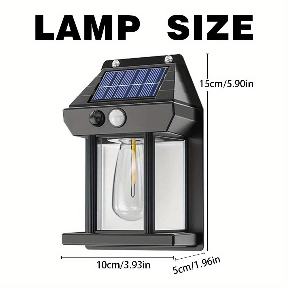 Solar Wall Light with Motion Sensor Adjustable Brightness and Three Lighting Modes Outdoor Decor