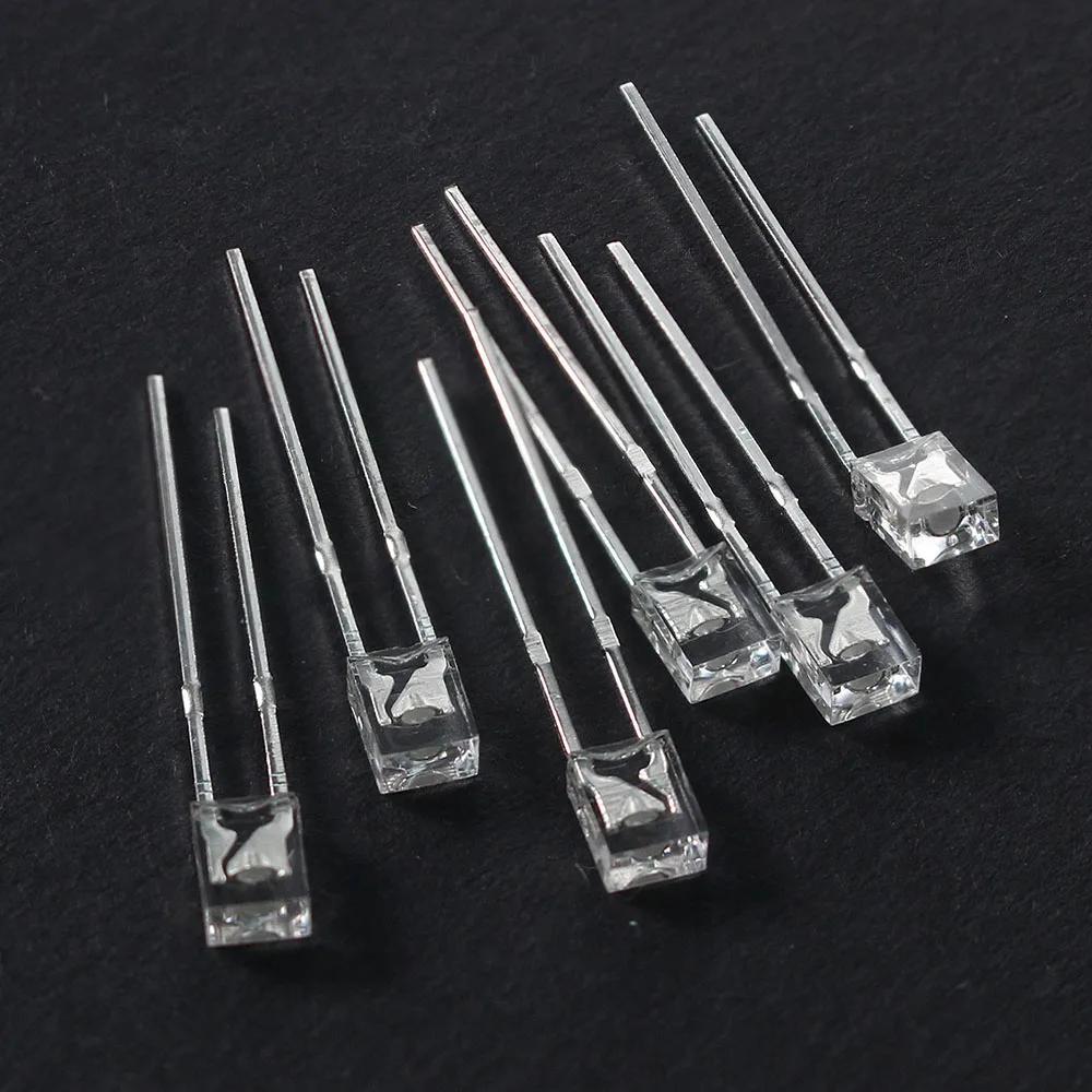 200pcs Square Transparent LED Diodes Assorted Colors 2x3x4mm Low Voltage