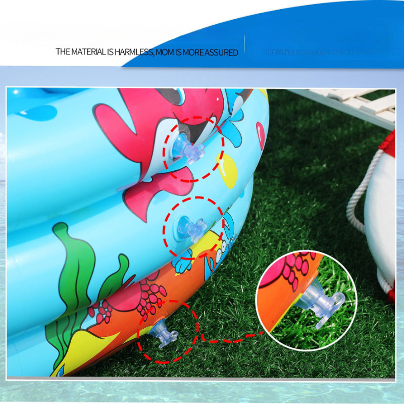 Children's Blue PVC Inflatable Round Pool with Accessories for Ages 3+