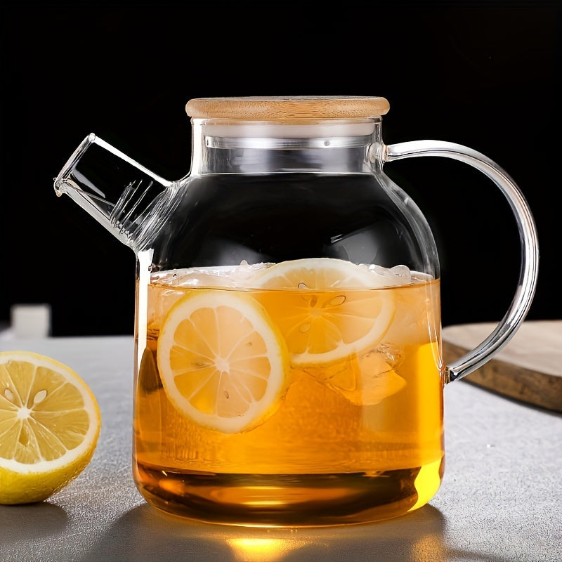 Large Capacity Heat-Resistant Glass Pitcher for Iced Tea and Juices 34oz 61oz