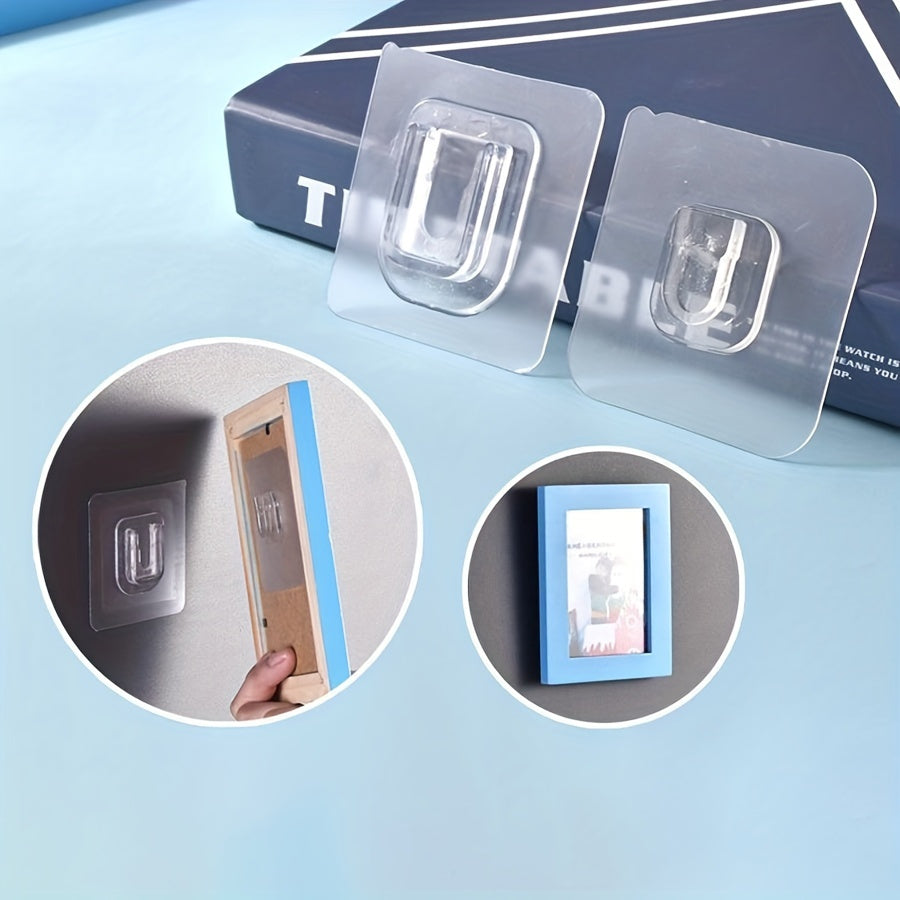 10-Pack Contemporary Wall-Mounted Utility Hooks with Adhesive for Home Organization