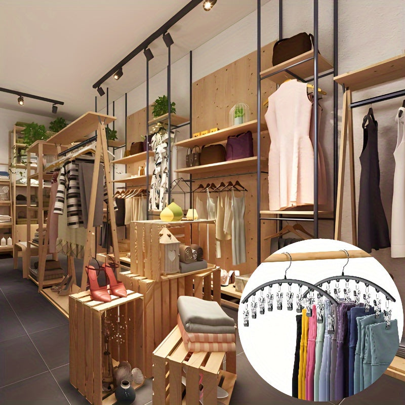 Sturdy Steel Pants Hanger with 10 Clips Non-Slip Rubber Coating for Trousers Jeans and Leggings