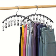 Sturdy Steel Pants Hanger with 10 Clips Non-Slip Rubber Coating for Trousers Jeans and Leggings