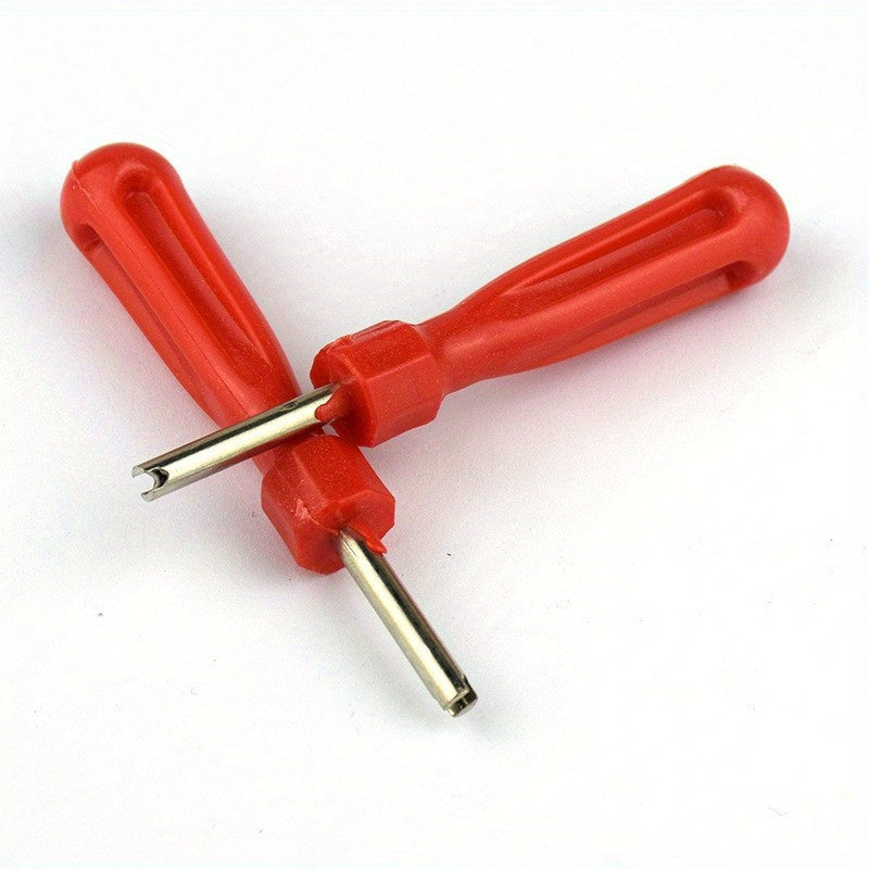 Durable Tire Valve Core Removal Tool Red Rubberized Wrench for Tire Repairs