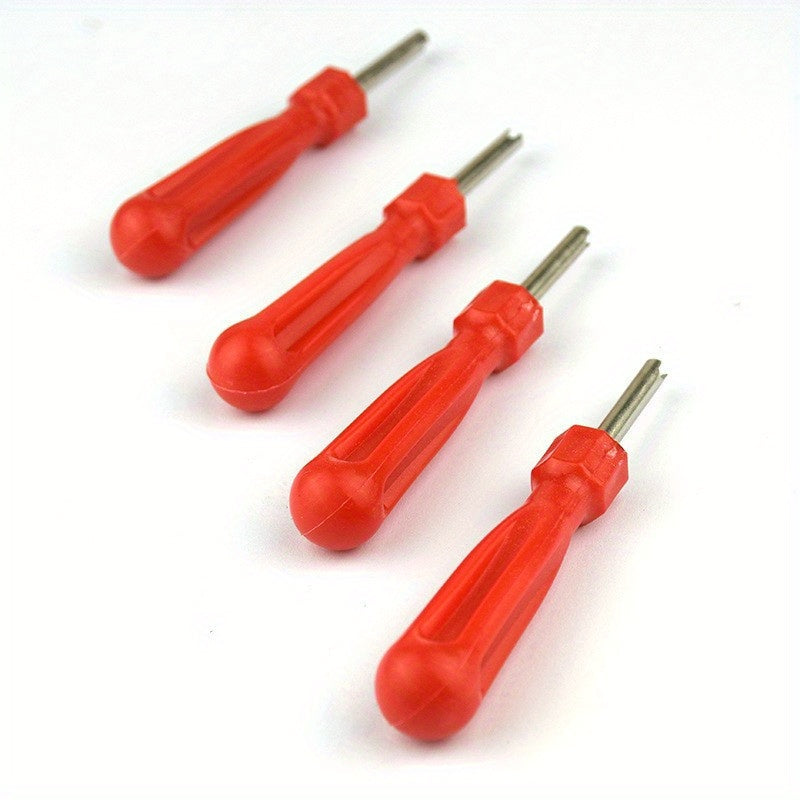 Durable Tire Valve Core Removal Tool Red Rubberized Wrench for Tire Repairs