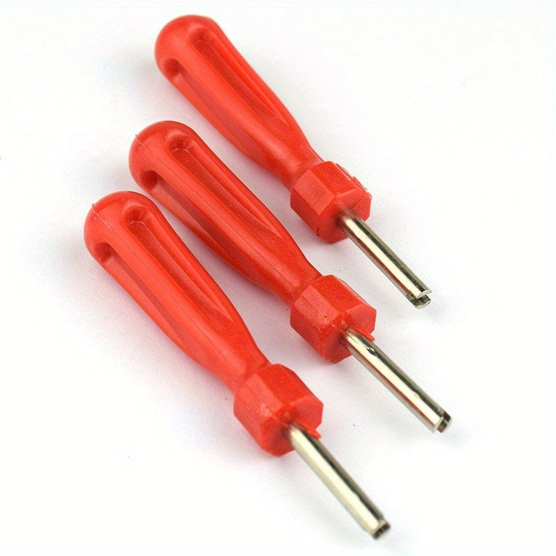 Durable Tire Valve Core Removal Tool Red Rubberized Wrench for Tire Repairs