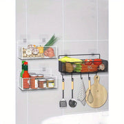 Easy-Install Iron Kitchen Storage Rack Rust-Resistant Drainage Design