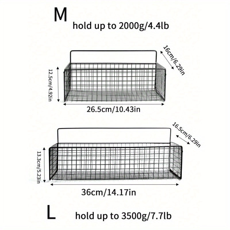 Easy-Install Iron Kitchen Storage Rack Rust-Resistant Drainage Design