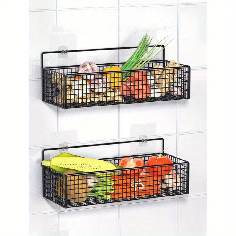 Easy-Install Iron Kitchen Storage Rack Rust-Resistant Drainage Design