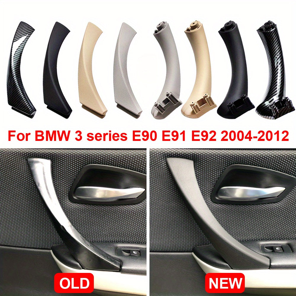 Car Door Handle Replacement Black Beige Carbon Fiber for 3 Series E90 E91 E92