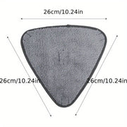 Katta, qayta ishlatiladigan va yuviladigan uchburchak mikrofiber chang mopu padlari - yog'och pollarni, plitalarni va shisha yuzalarni tozalash uchun 10 ta to'plam