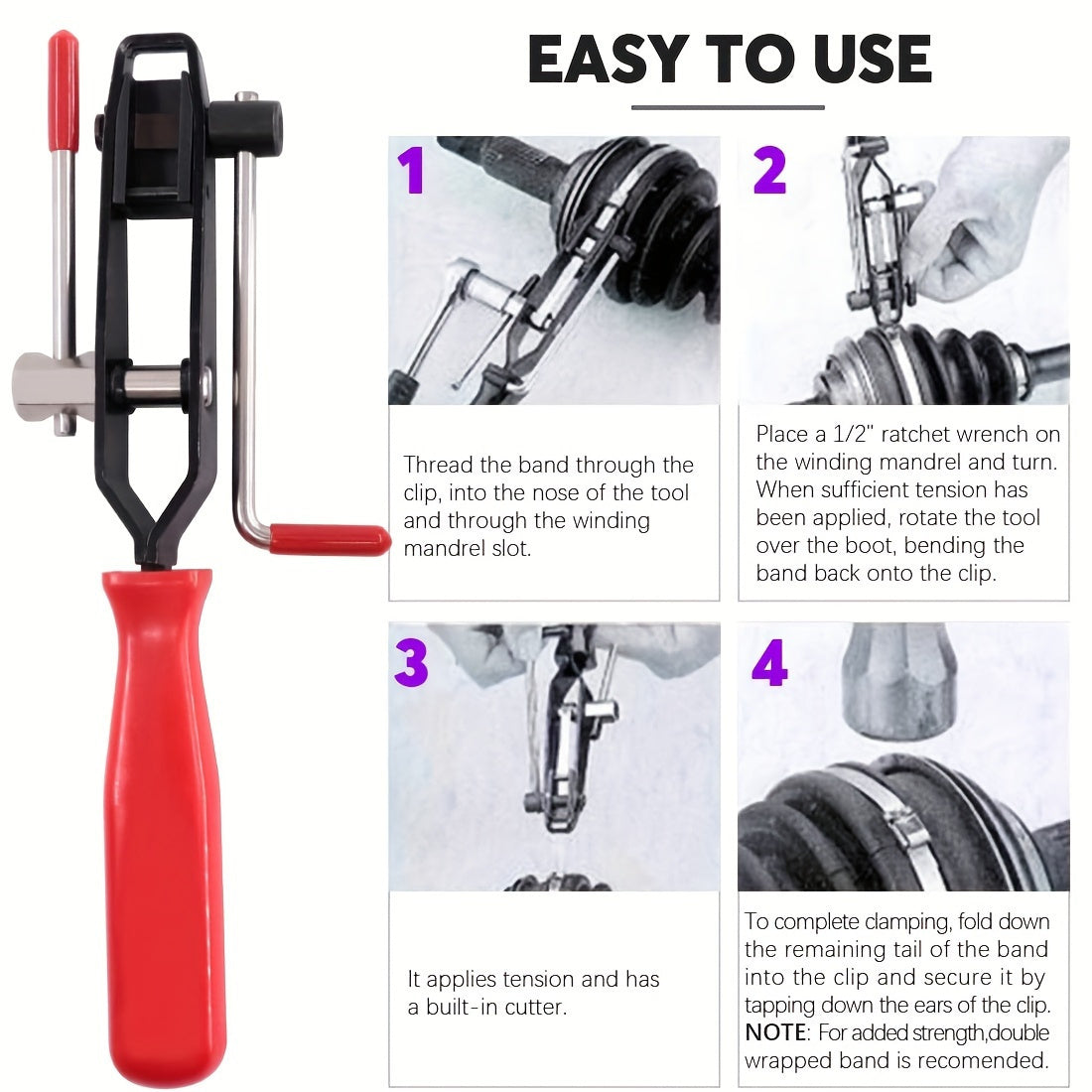 10Pcs CV Joint Axle Boot Clamp Pliers Set Car ATV Crimp Tool Kit