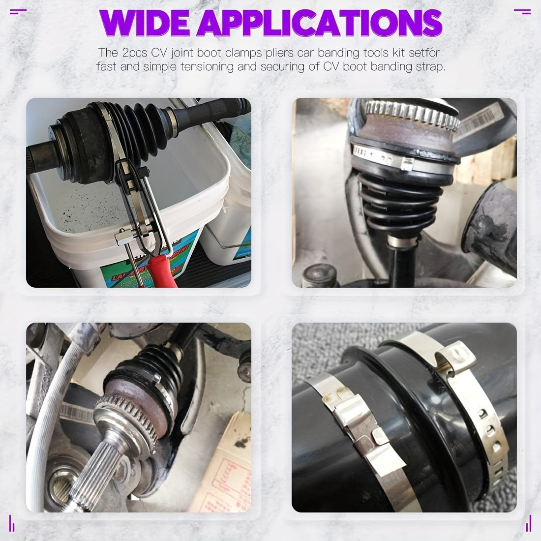 10Pcs CV Joint Axle Boot Clamp Pliers Set Car ATV Crimp Tool Kit