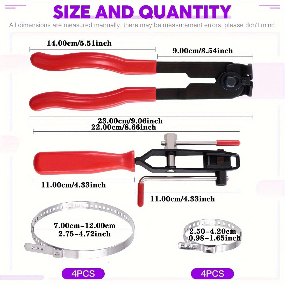 10Pcs CV Joint Axle Boot Clamp Pliers Set Car ATV Crimp Tool Kit