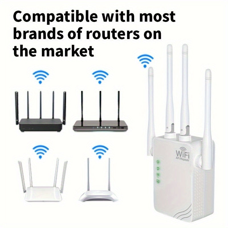Wi-Fi Extender Boosts Signal Up to 10000 Sq Ft Supports 88 Devices 300Mbps Dual Band Range Extender